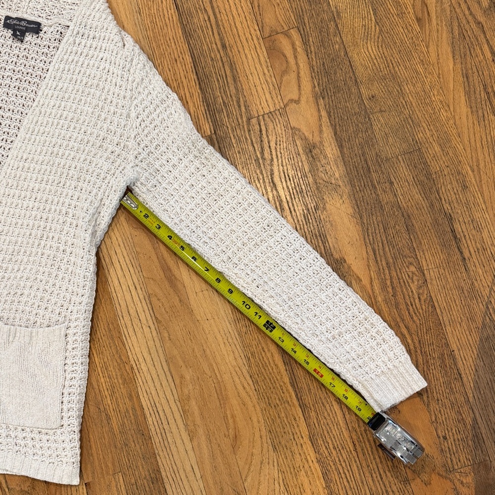 Eddie Bauer Cream Textured Knit Cardigan - Picture 7 of 12